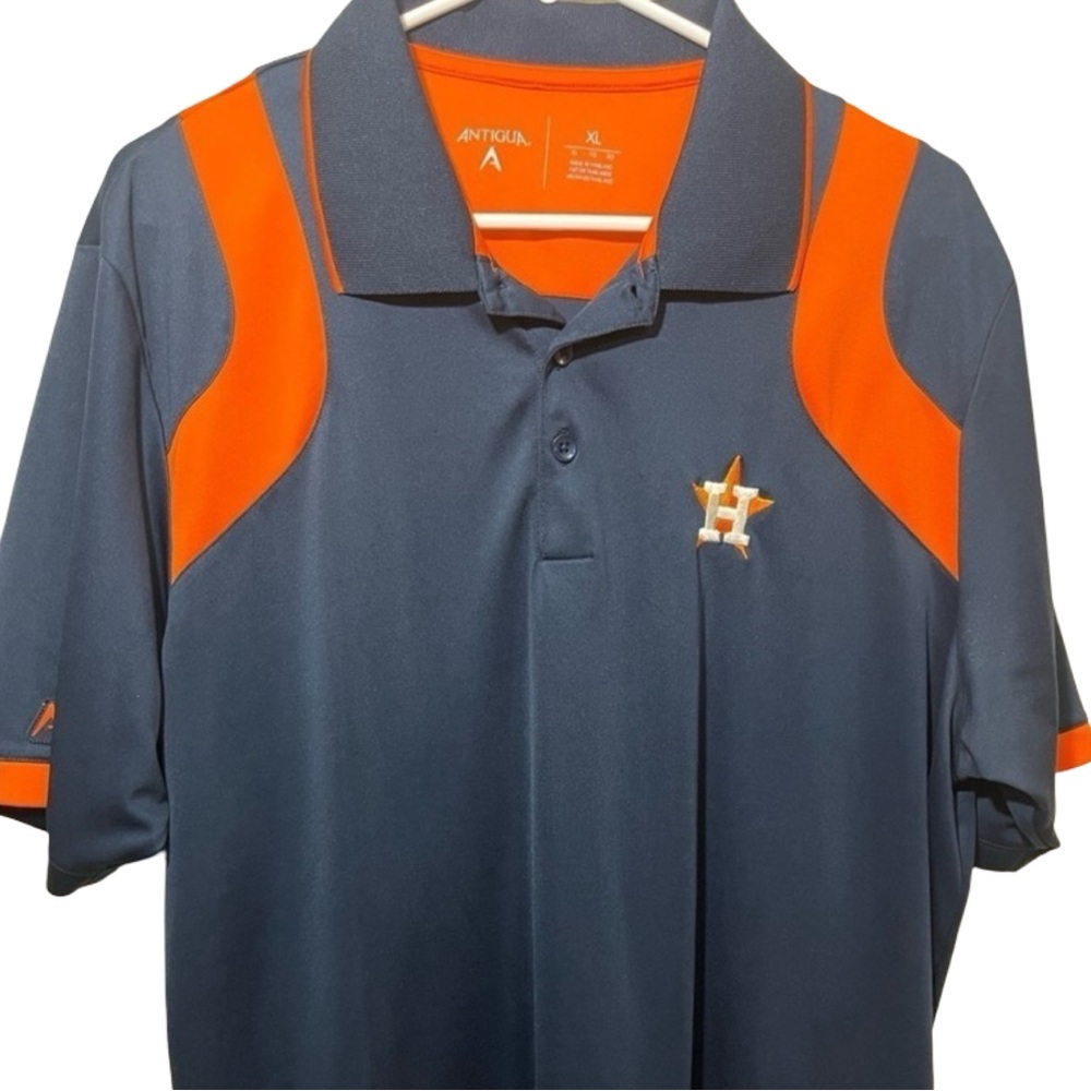 Antigua Houston Astros Performance Polo - Navy and Orange - Size XL